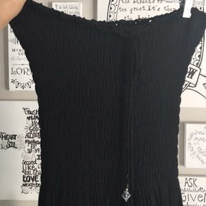 Black strapless dress